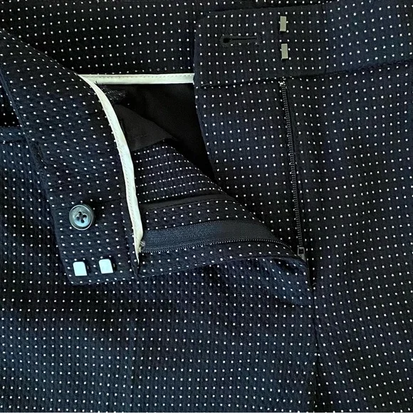NWT White House Black Market Comfort Stretch Slim Ankle Pants Black White Dots - Picture 3 of 9